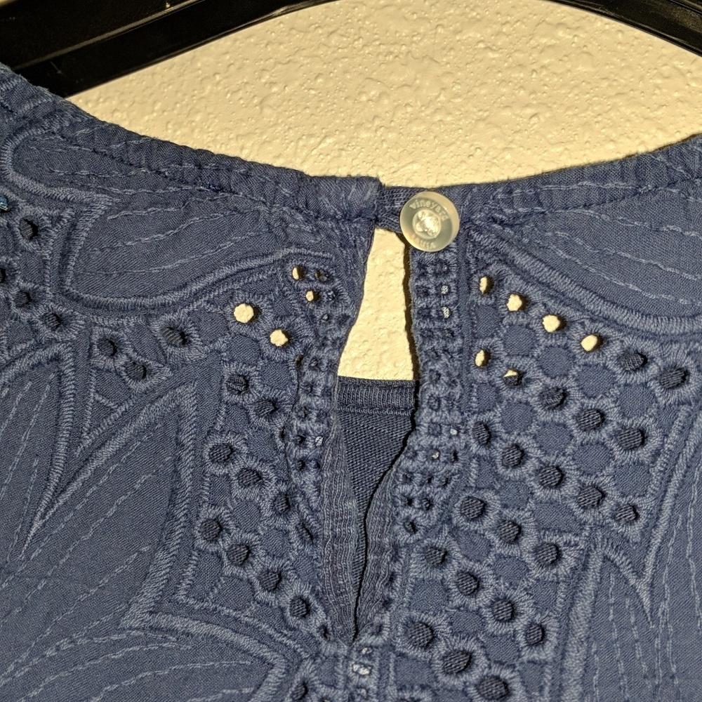 Vineyard Vines Navy Eyelet Knit Mix Top - Picture 4 of 8